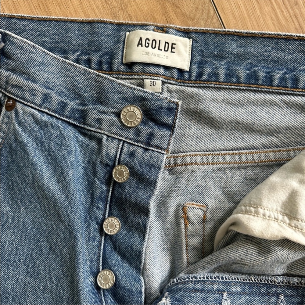 AGOLDE Wide Leg Blue Denim Jeans
